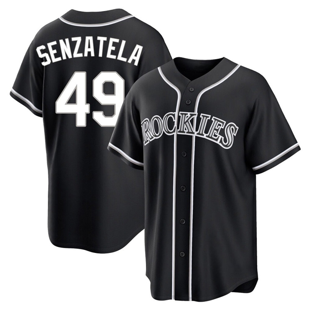 Ndoa C.Rockies #49 Antonio Senzatela Player Black Fashion Out Home Game Stitched Jerseys