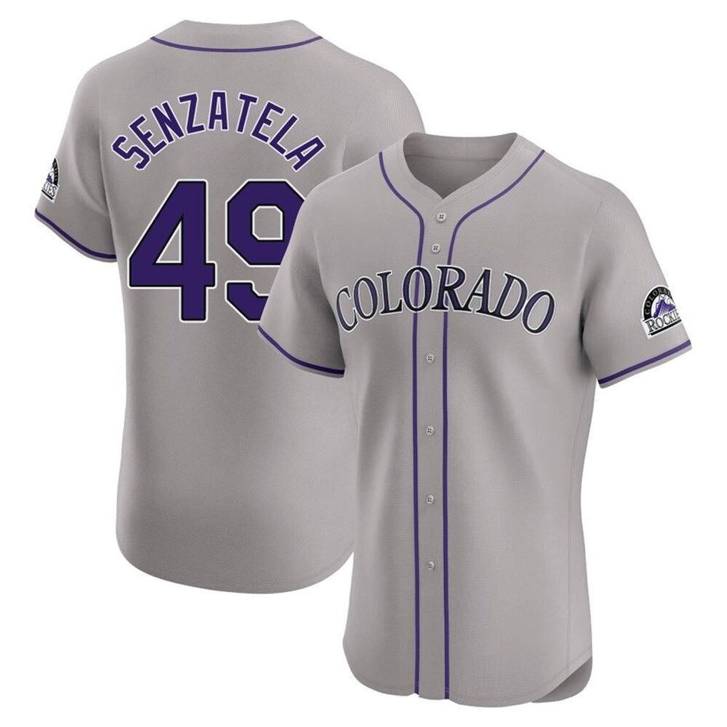 Ndoa C.Rockies #49 Antonio Senzatela Player Gray Limited Elite Home Stitched Jerseys