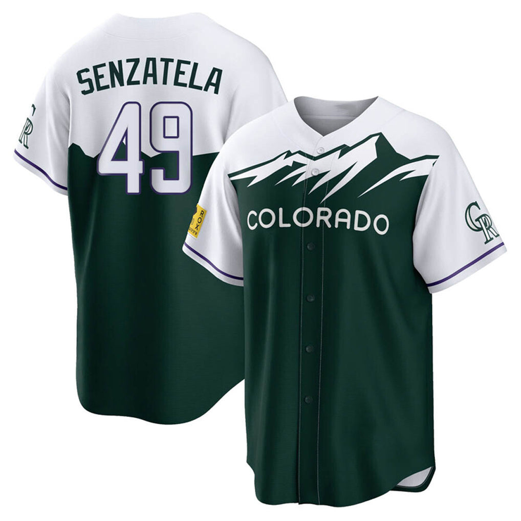 Ndoa C.Rockies #49 Antonio Senzatela Player Green City Connect Home Game Stitched Jerseys