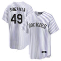 Ndoa C.Rockies #49 Antonio Senzatela Player White Game Home Stitched Jerseys