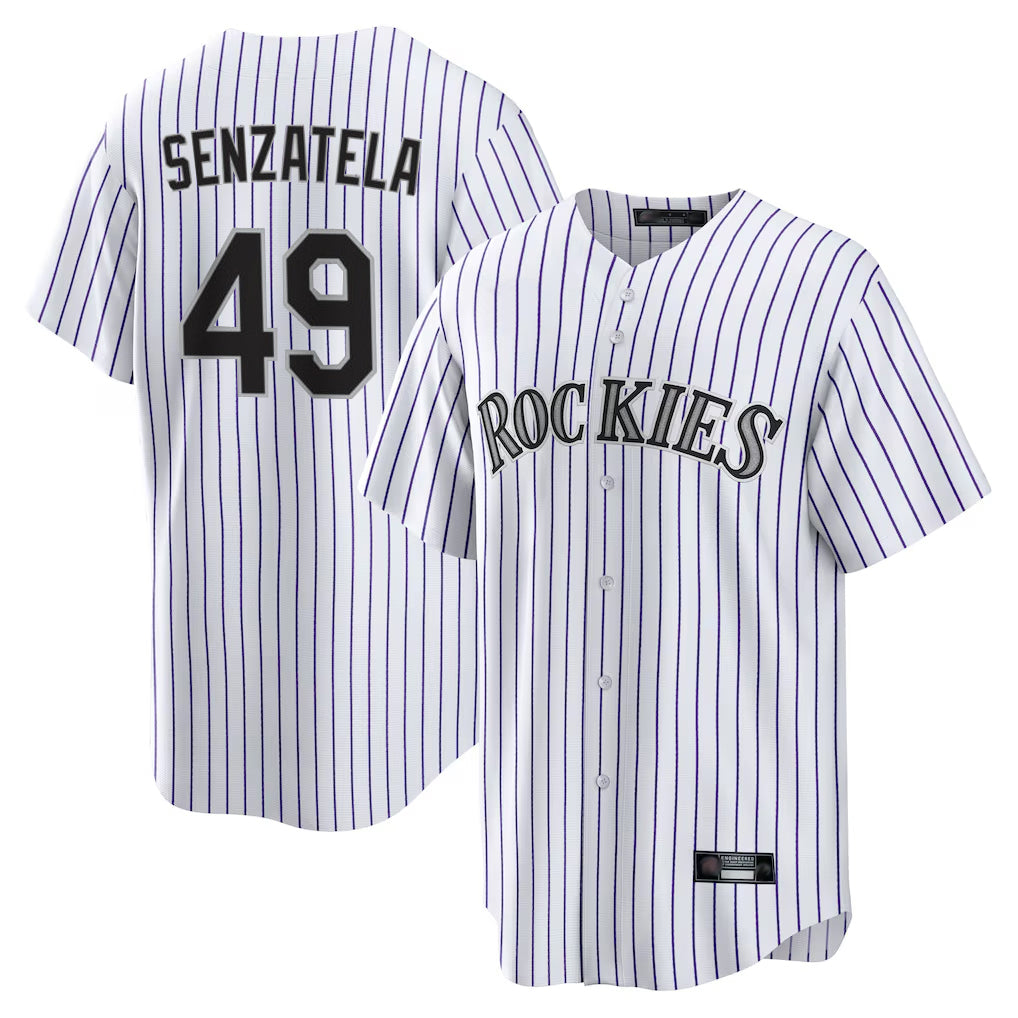 Ndoa C.Rockies #49 Antonio Senzatela Player White Game Home Stitched Jerseys