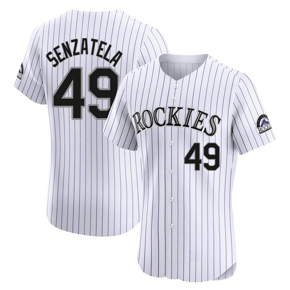 Ndoa C.Rockies #49 Antonio Senzatela Player White Limited Elite Home Stitched Jerseys