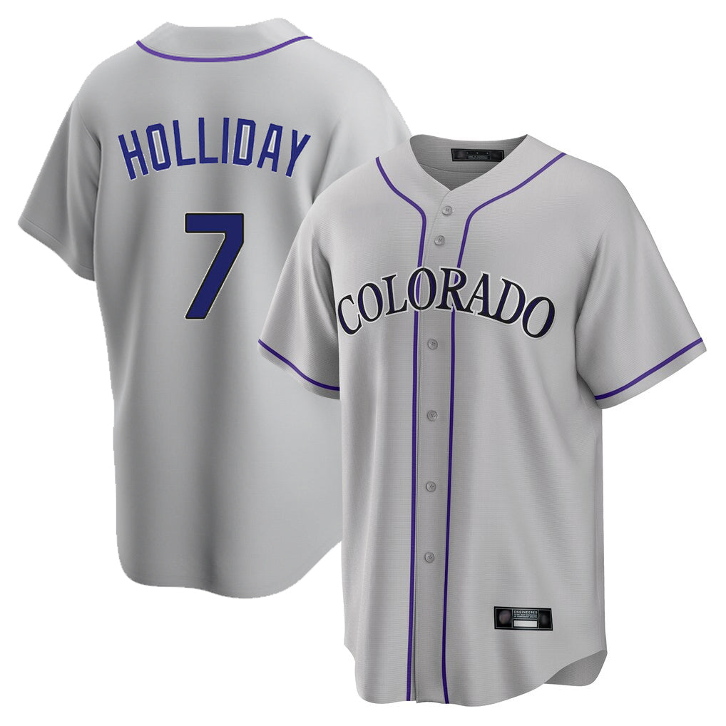 Ndoa C.Rockies #7 Matt Holliday Player Gray Game Home Stitched Jerseys
