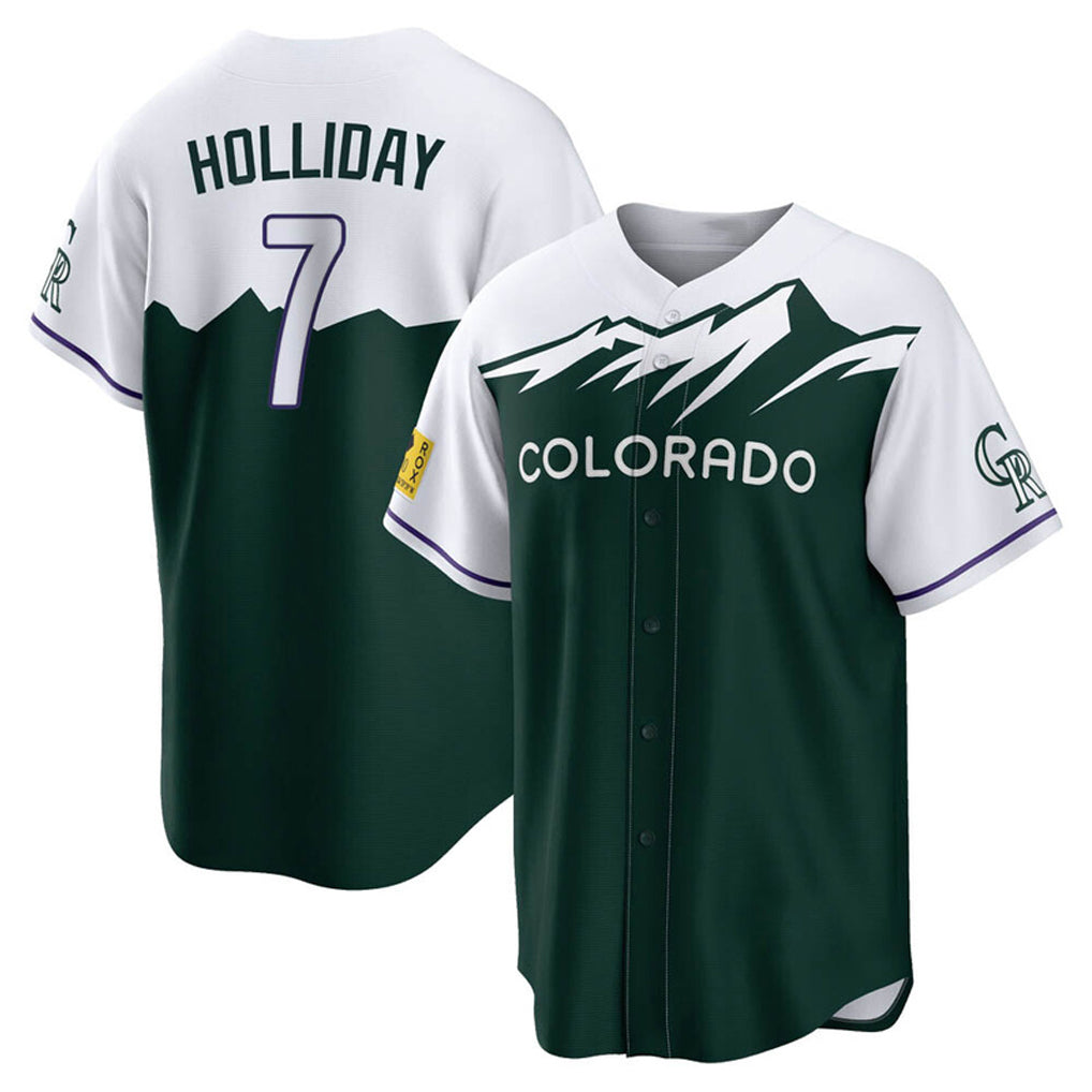 Ndoa C.Rockies #7 Matt Holliday Player Green City Connect Home Game Stitched Jerseys