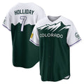 Ndoa C.Rockies #7 Matt Holliday Player Green City Connect Home Game Stitched Jerseys