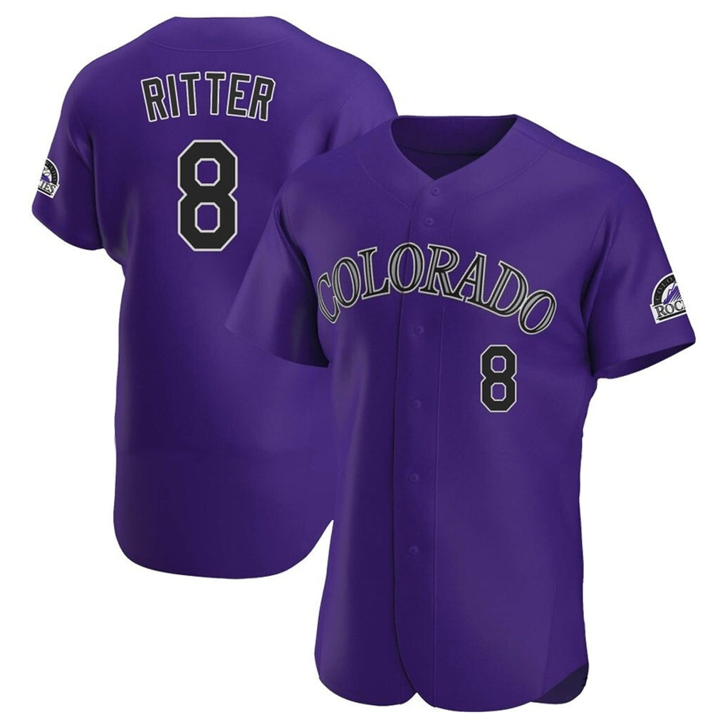 Ndoa C.Rockies #8 Ryan Ritter Player Purple Limited Elite Home Stitched Jerseys