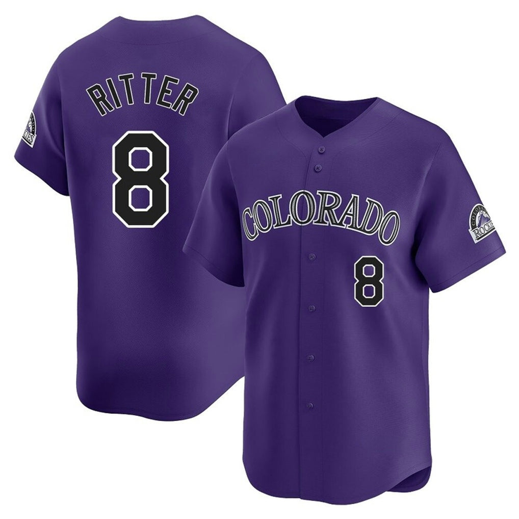 Ndoa C.Rockies #8 Ryan Ritter Player Purple Limited Home Stitched Jerseys