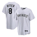 Ndoa C.Rockies #8 Ryan Ritter Player White Game Home Stitched Jerseys
