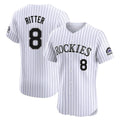 Ndoa C.Rockies #8 Ryan Ritter Player White Limited Elite Home Stitched Jerseys