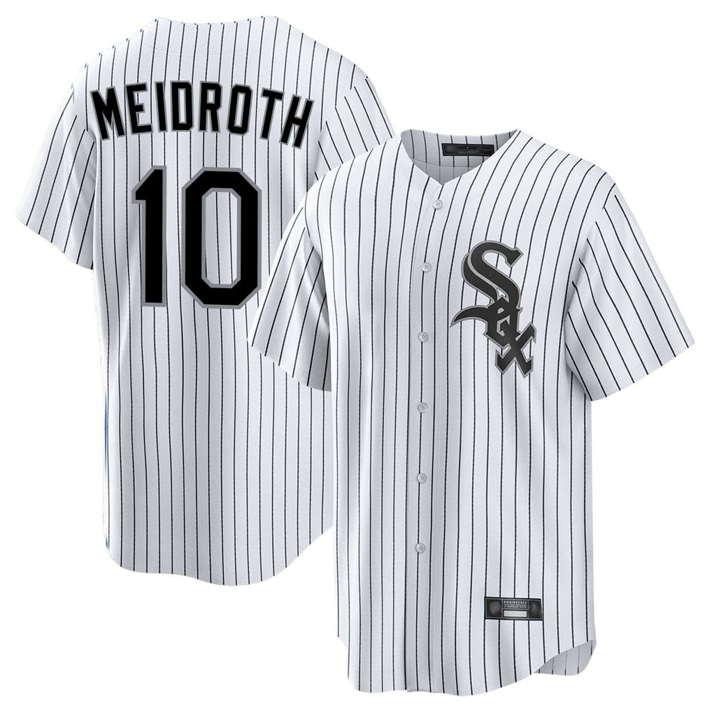 Ndoa C.White Sox #10 Chase Meidroth Player White Stripe Home Game Stitched Jerseys