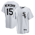 Ndoa C.White Sox #15 Sean Newcomb Player White Stripe Home Game Stitched Jerseys