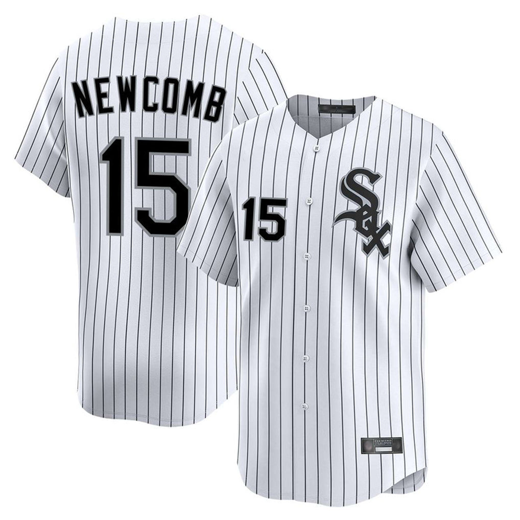 Ndoa C.White Sox #15 Sean Newcomb Player White Stripe Limited Home Stitched Jerseys