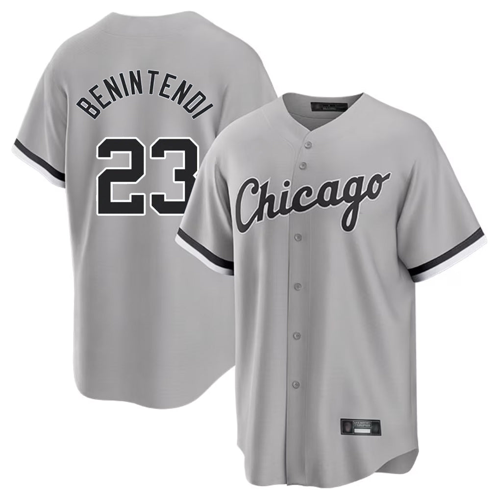 Ndoa C.White Sox #23 Andrew Benintendi Player Gray Home Game Stitched Jerseys