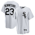 Ndoa C.White Sox #23 Andrew Benintendi Player White Stripe Home Game Stitched Jerseys