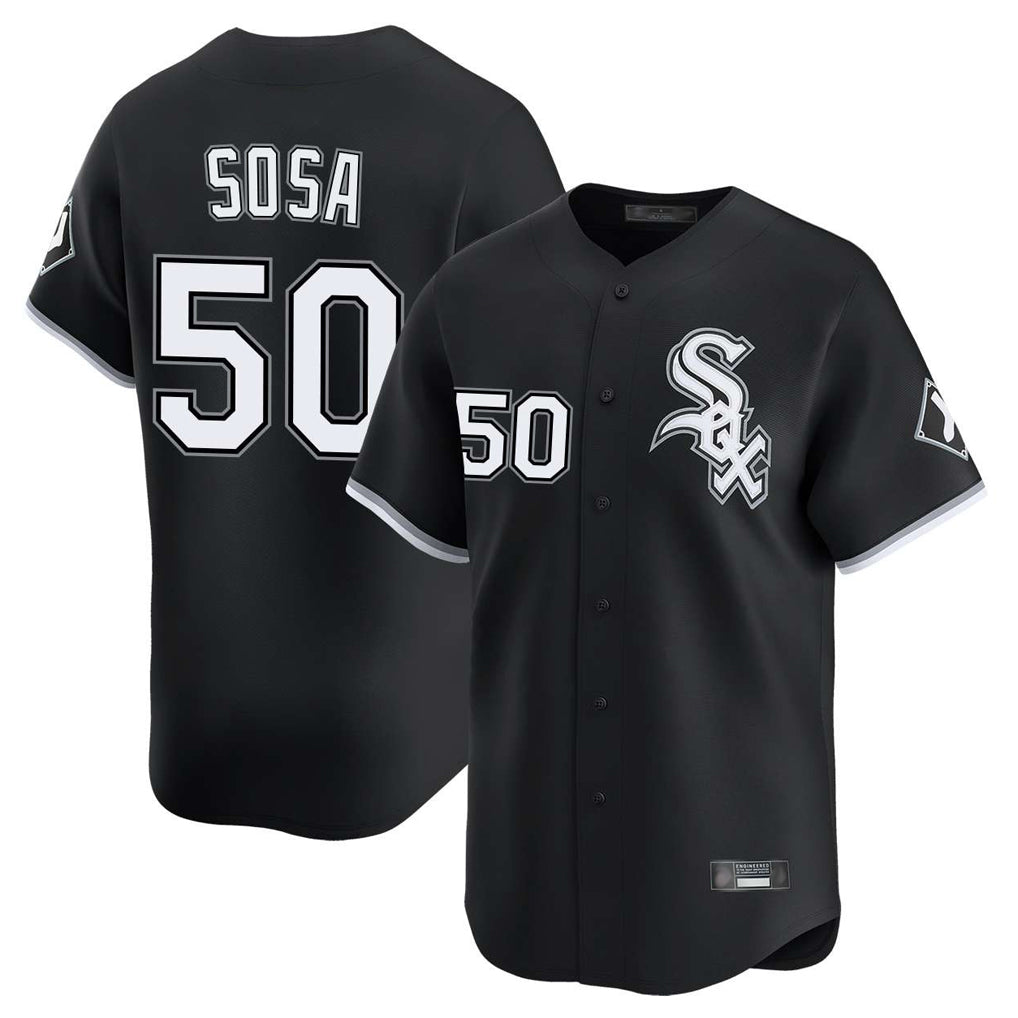 Ndoa C.White Sox #50 Lenyn Sosa Player Black Limited Home Stitched Jerseys