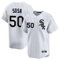Ndoa C.White Sox #50 Lenyn Sosa Player White Stripe Limited Home Stitched Jerseys