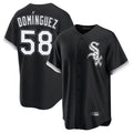 Ndoa C.White Sox #58 Seranthony Dom¡§anguez Player Black Home Game Stitched Jerseys