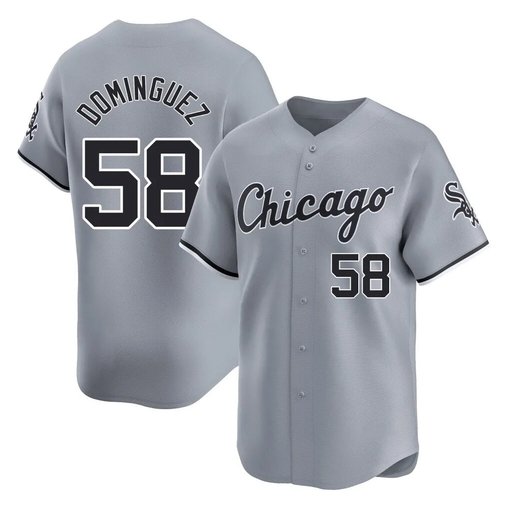 Ndoa C.White Sox #58 Seranthony Dom¡§anguez Player Gray Road Limited Home Stitched Jerseys