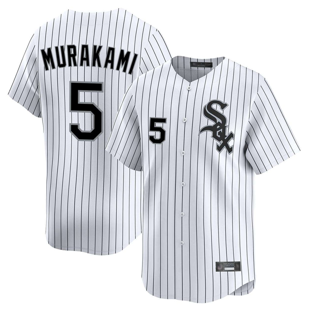 Ndoa C.White Sox #5 Munetaka Murakami Player White Stripe Limited Home Stitched Jerseys
