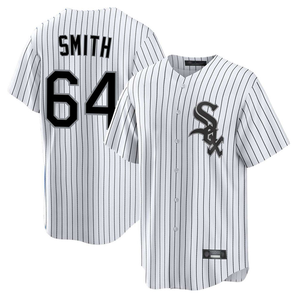 Ndoa C.White Sox #64 Shane Smith Player White Stripe Home Game Stitched Jerseys