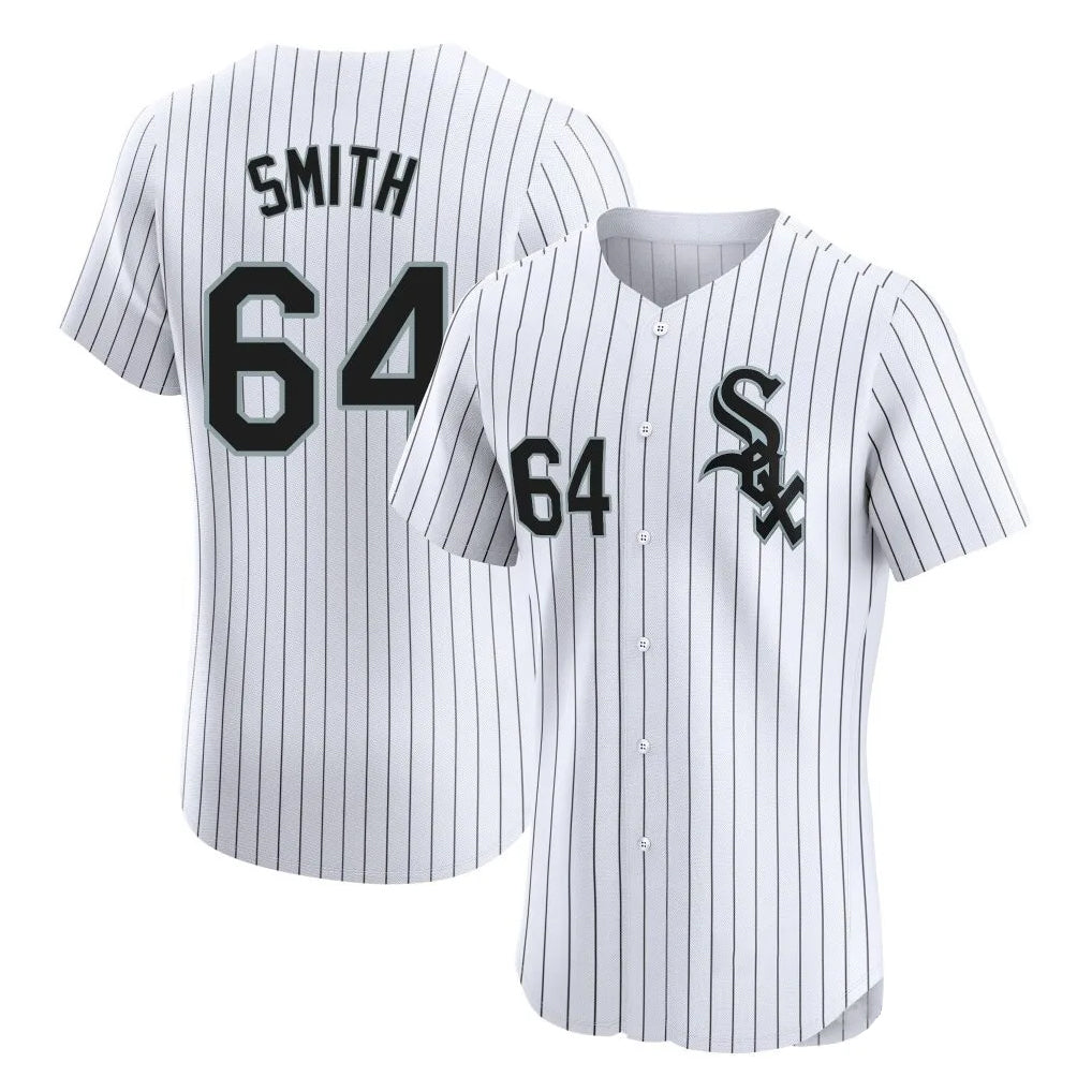 Ndoa C.White Sox #64 Shane Smith Player White Stripe Limited Elite Home Stitched Jerseys
