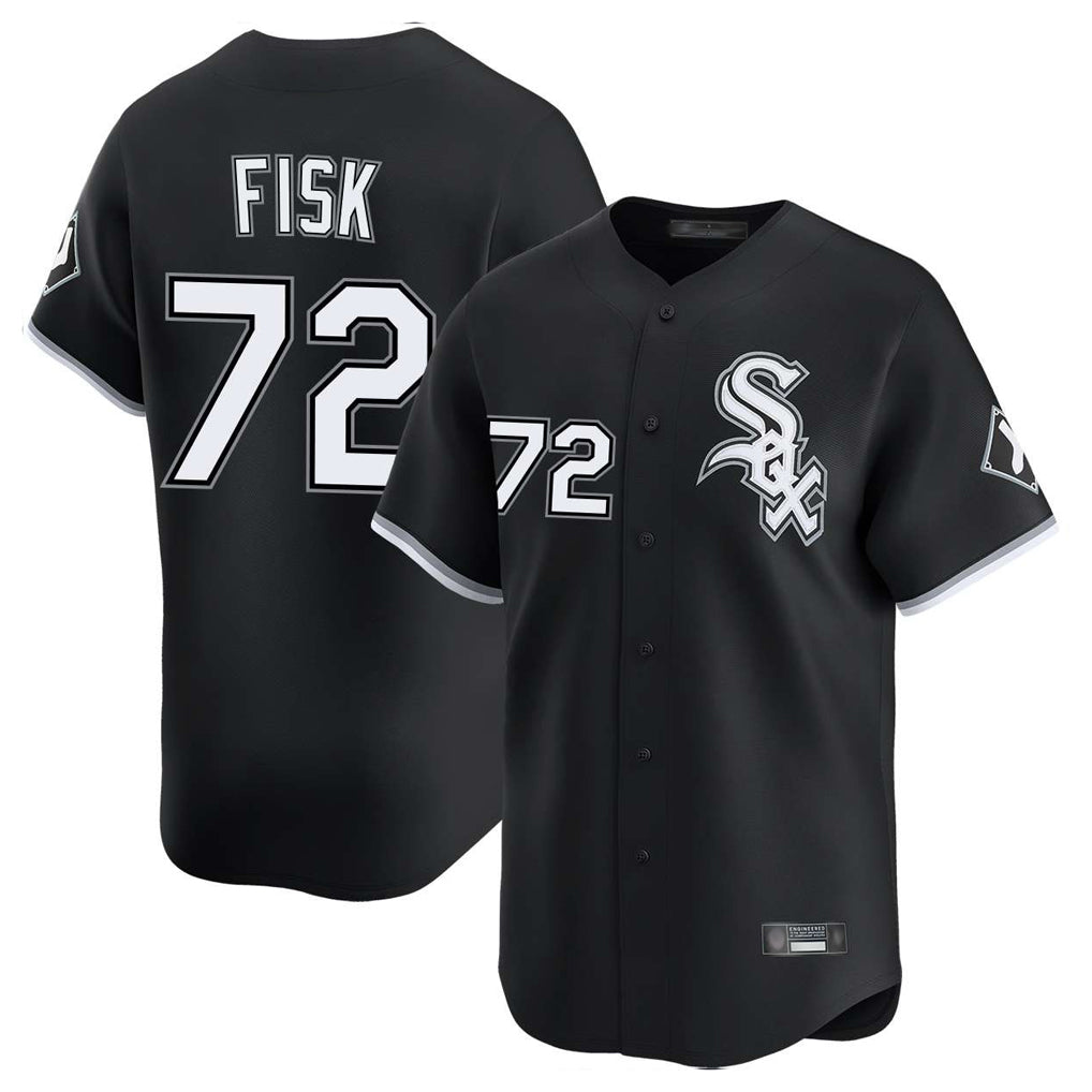 Ndoa C.White Sox #72 Carlton Fisk Player Black Limited Home Stitched Jerseys