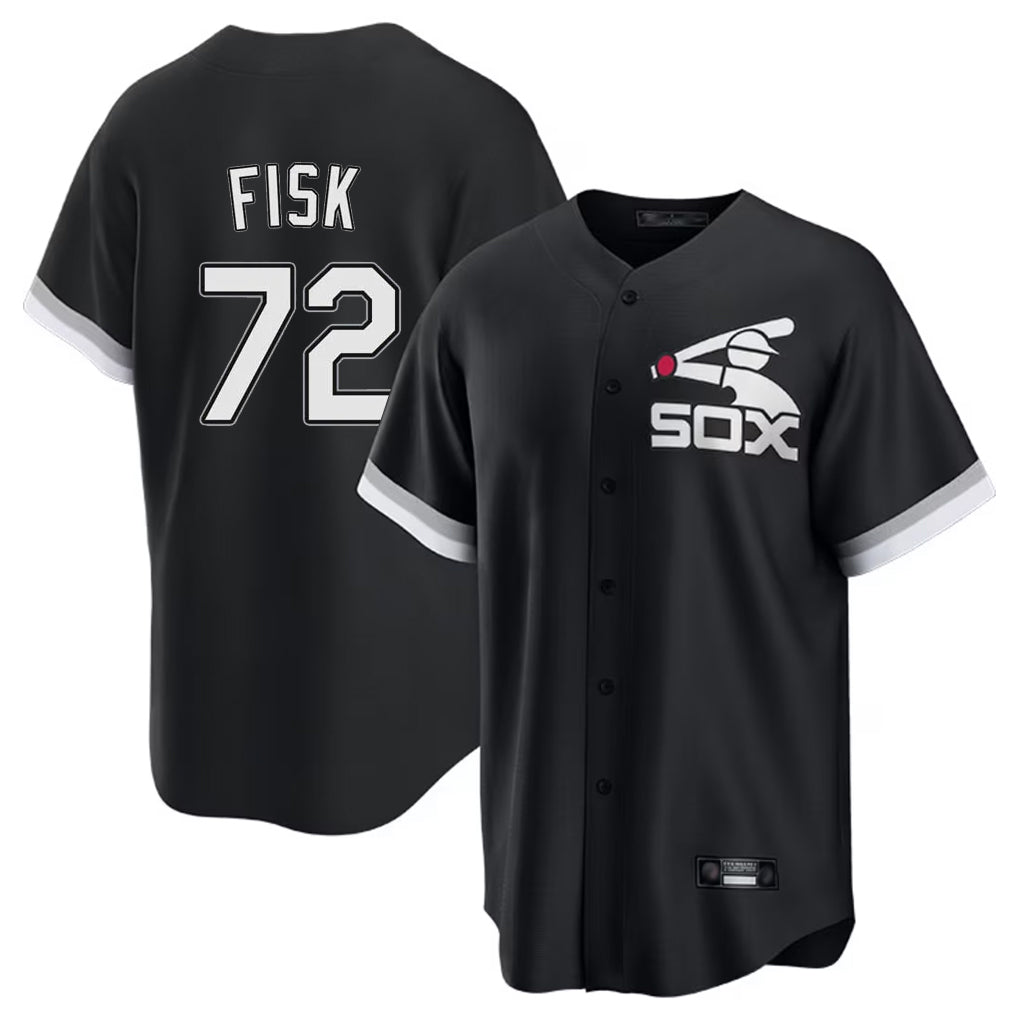 Ndoa C.White Sox #72 Carlton Fisk Player Black Spring Training Game Stitched Jerseys