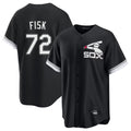 Ndoa C.White Sox #72 Carlton Fisk Player Black Spring Training Game Stitched Jerseys