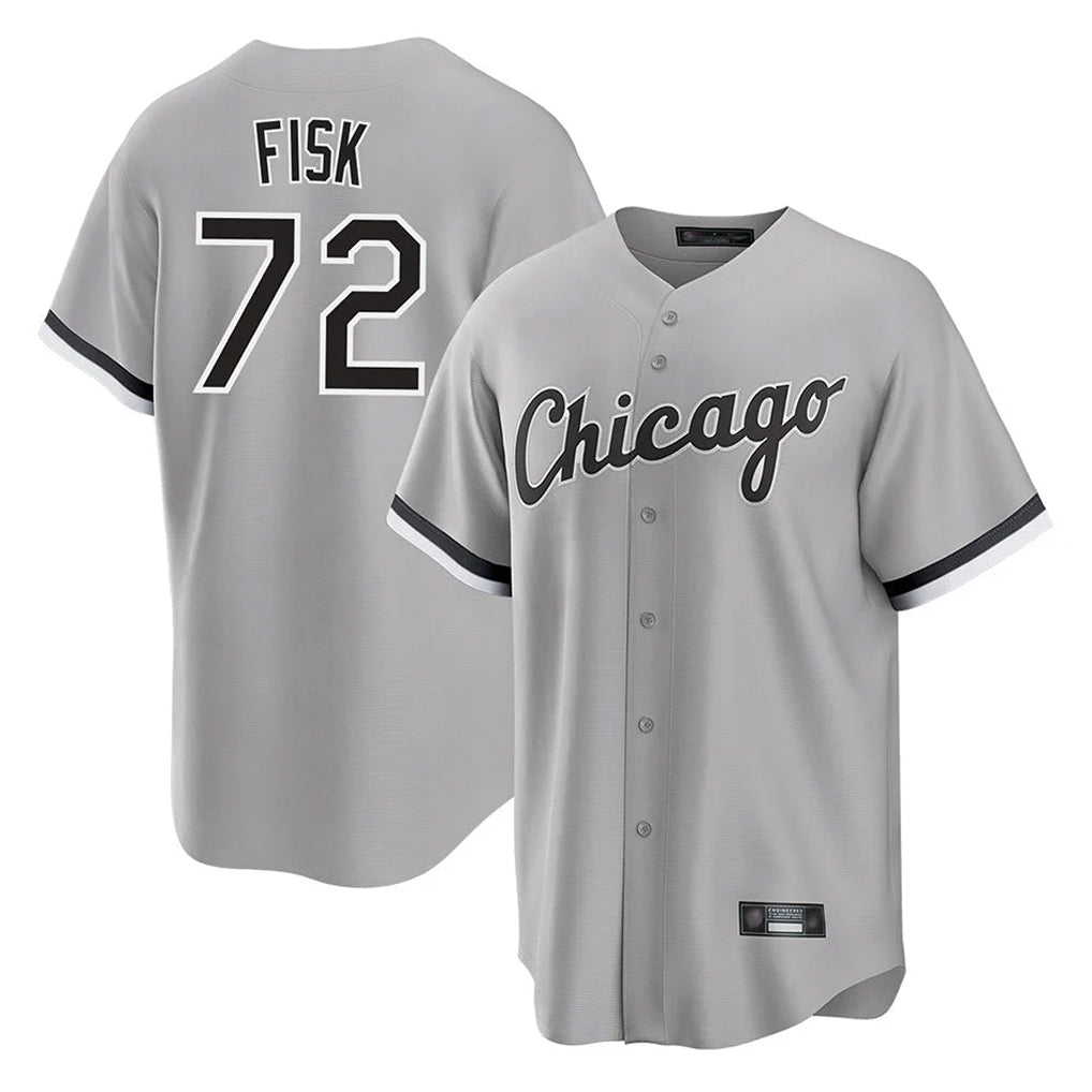 Ndoa C.White Sox #72 Carlton Fisk Player Gray Home Game Stitched Jerseys