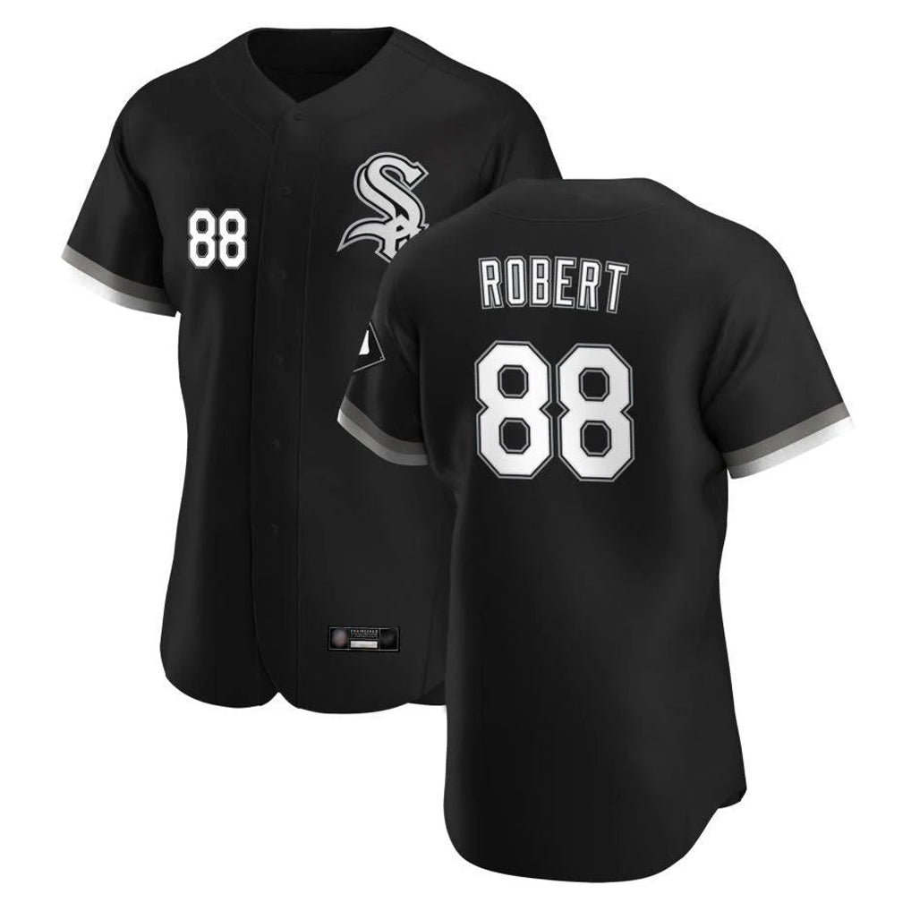 Ndoa C.White Sox #88 Luis Robert Jr Player Black Limited Elite Home Stitched Jerseys
