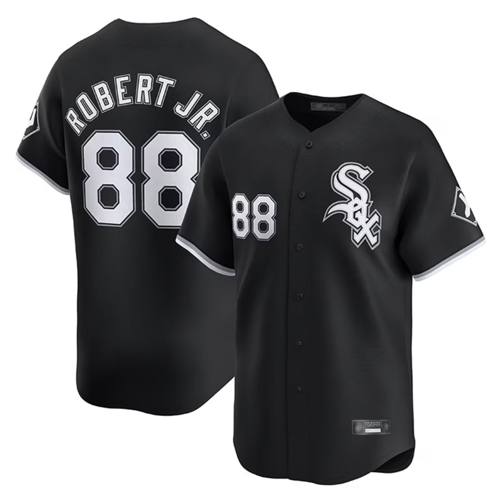 Ndoa C.White Sox #88 Luis Robert Jr Player Black Limited Home Stitched Jerseys