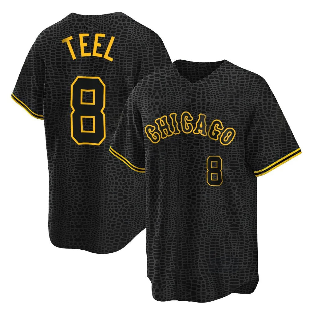 Ndoa C.White Sox #8 Kyle Teel Player Black Snake Skin City Home Game Stitched Jerseys