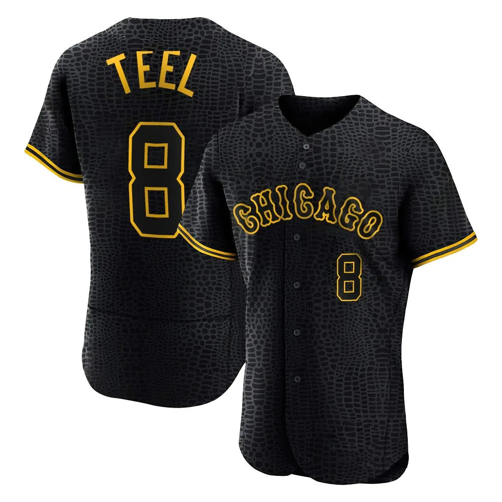 Ndoa C.White Sox #8 Kyle Teel Player Black Snake Skin City Limited Elite Home Stitched Jerseys