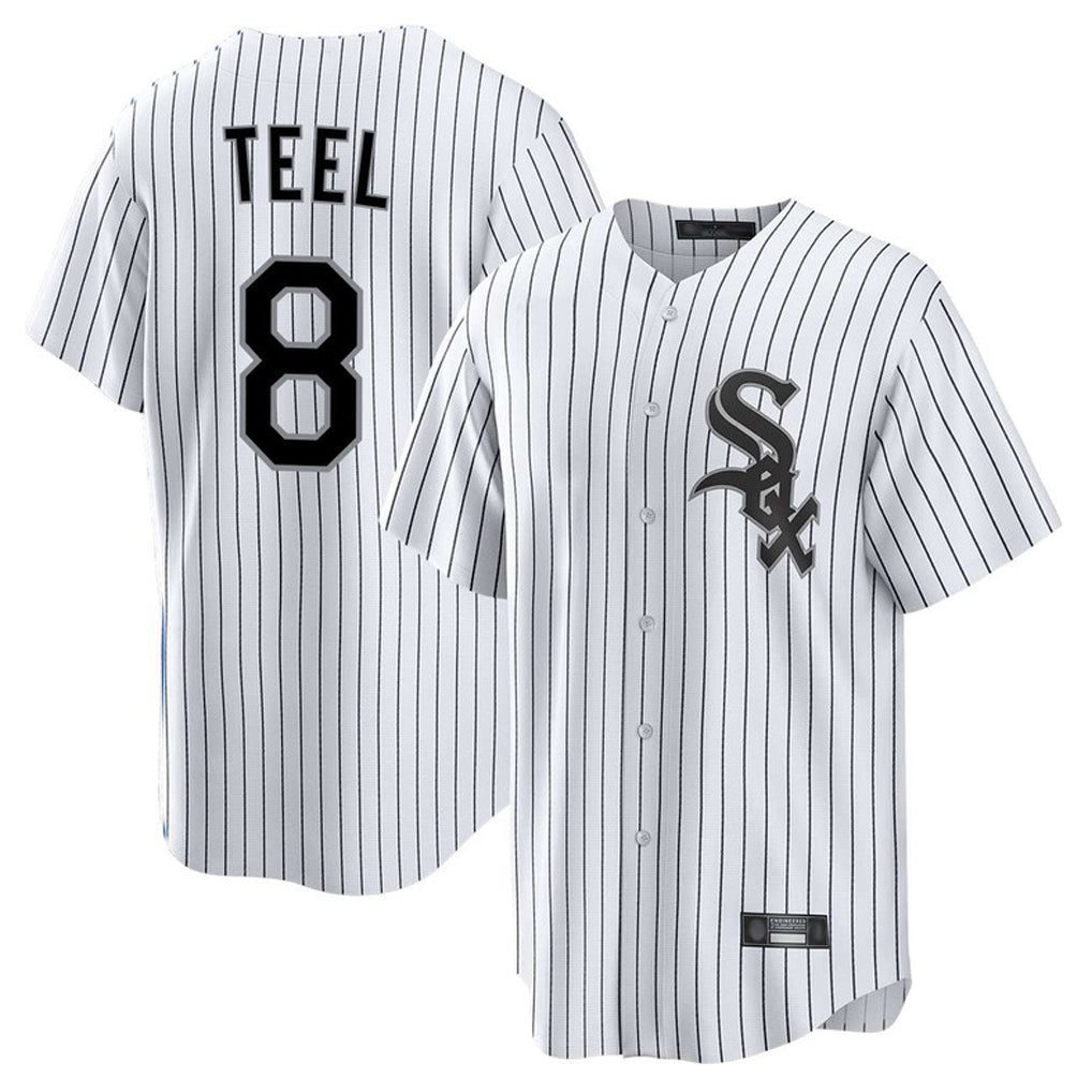 Ndoa C.White Sox #8 Kyle Teel Player White Stripe Home Game Stitched Jerseys