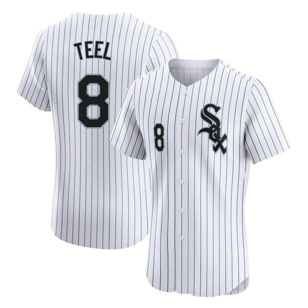 Ndoa C.White Sox #8 Kyle Teel Player White Stripe Limited Elite Home Stitched Jerseys