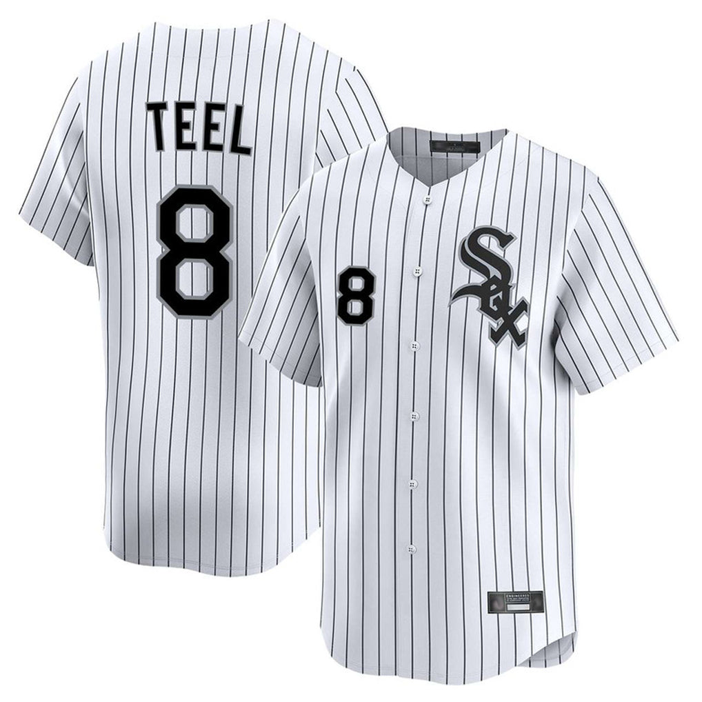 Ndoa C.White Sox #8 Kyle Teel Player White Stripe Limited Home Stitched Jerseys