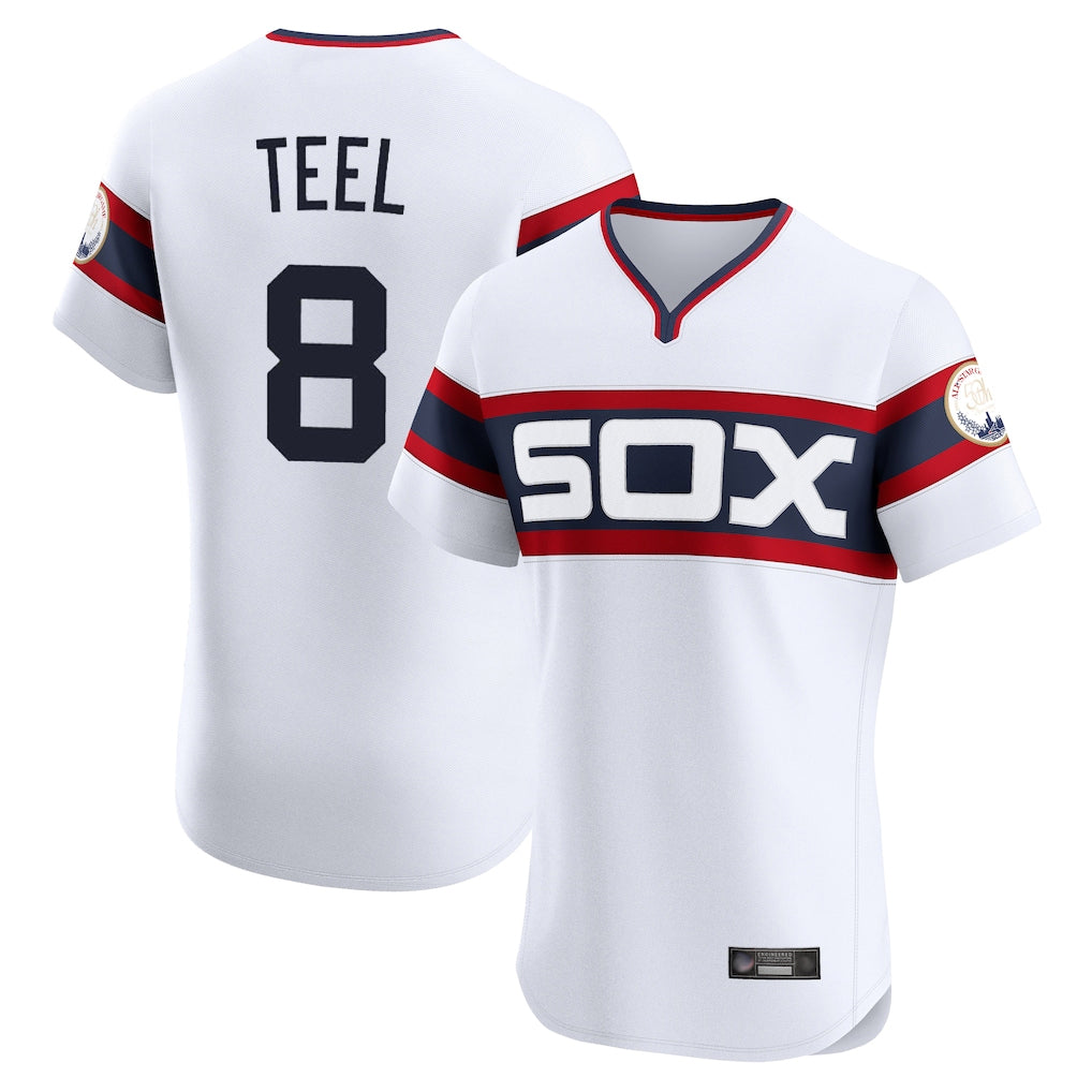 Ndoa C.White Sox #8 Kyle Teel Player White T-shirt Limited Elite Home Stitched Jerseys