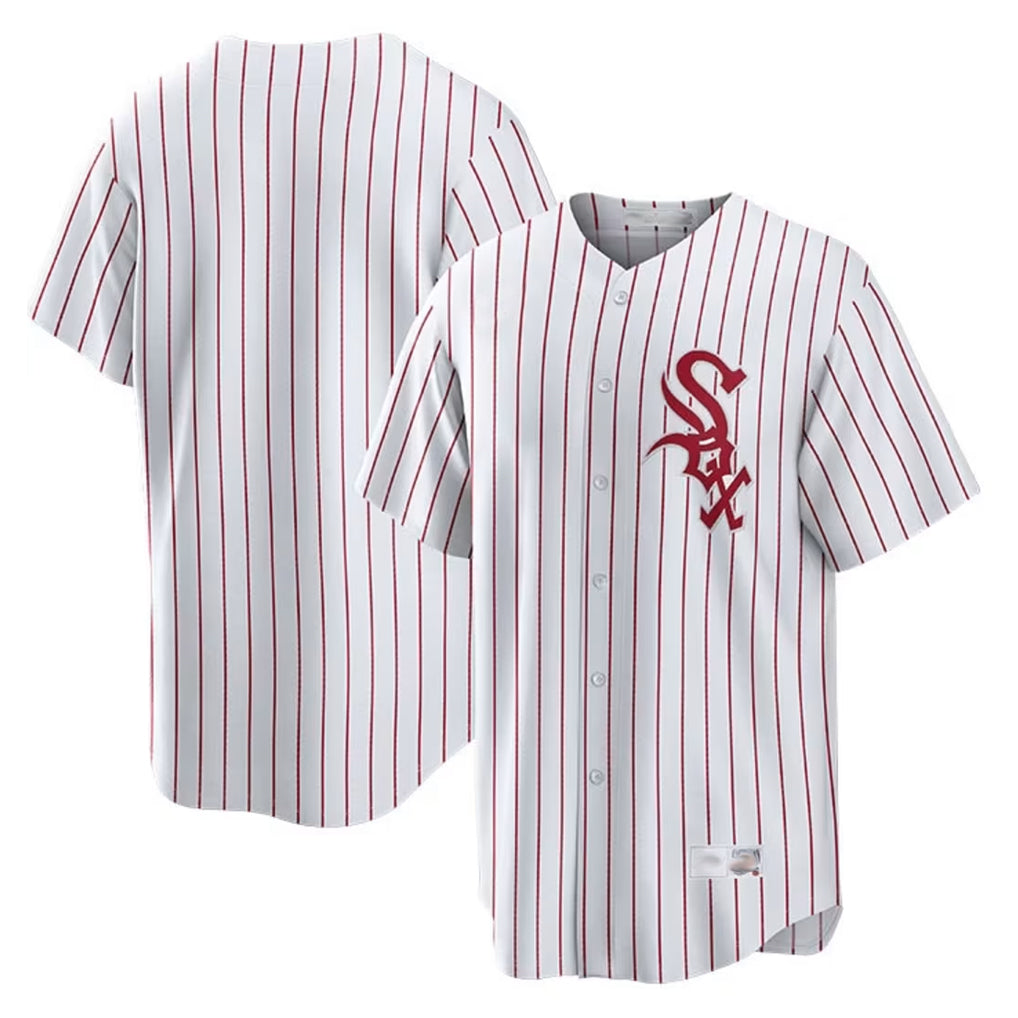 Ndoa C.White Sox ## White Sox Blank Player Red Stripe White Home Game Stitched Jerseys