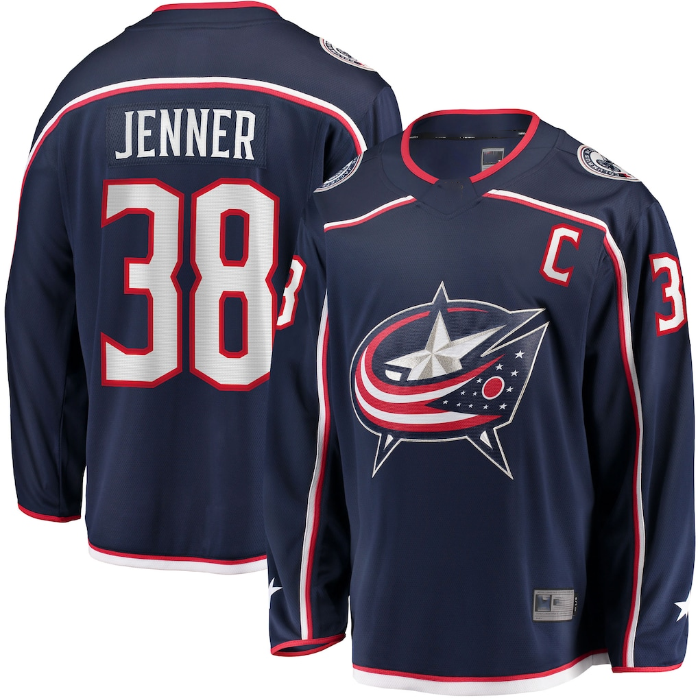 Ndoa CB.Jackets #34 Cole Sillinger Navy Home Breakaway Player Jersey