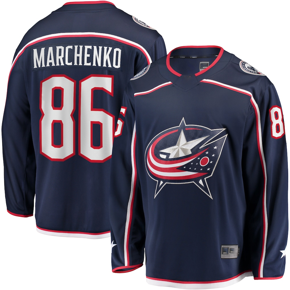 Ndoa CB.Jackets #86 Kirill Marchenko Navy Home Breakaway Jersey