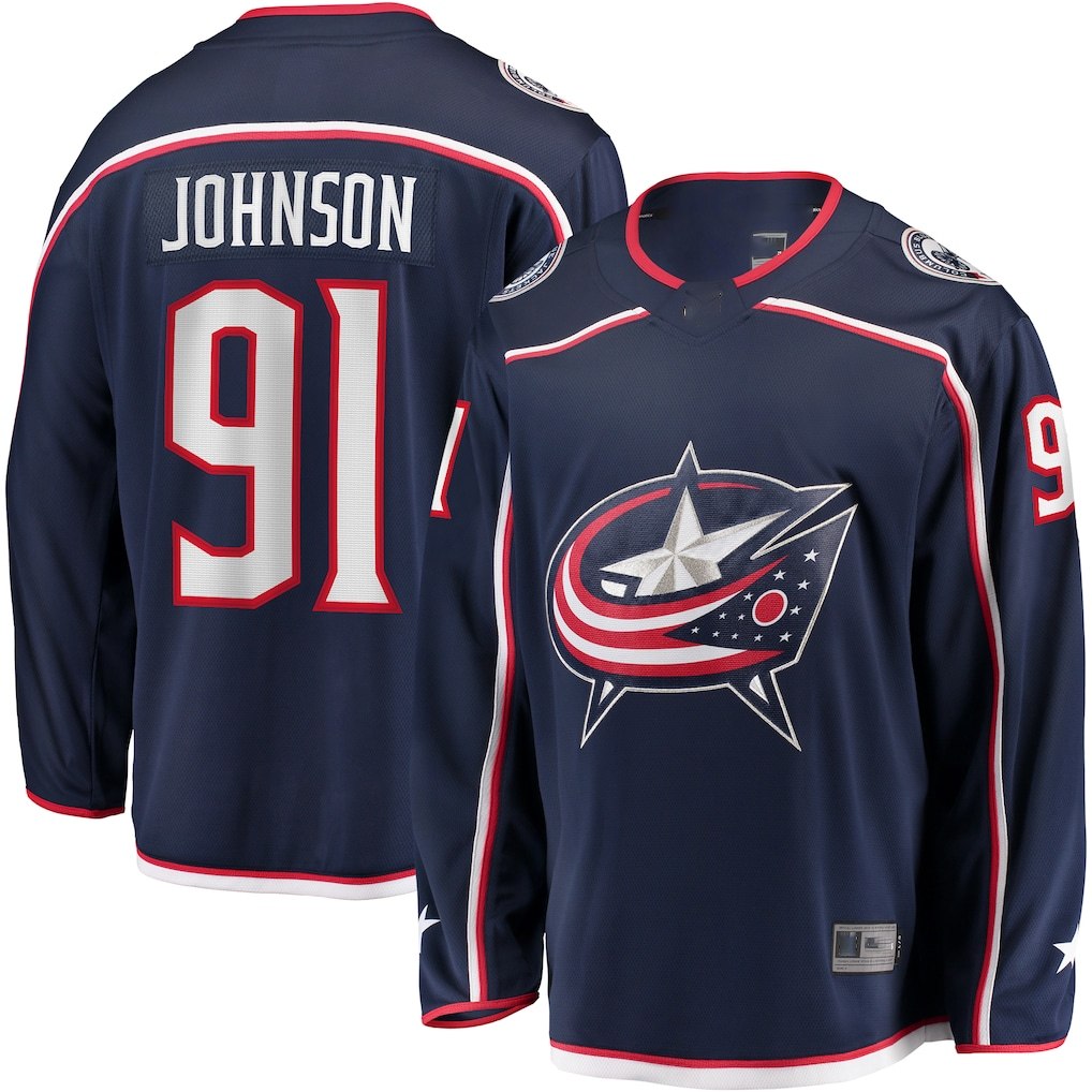 Ndoa CB.Jackets #91 Kent Johnson Navy Home Breakaway Jersey