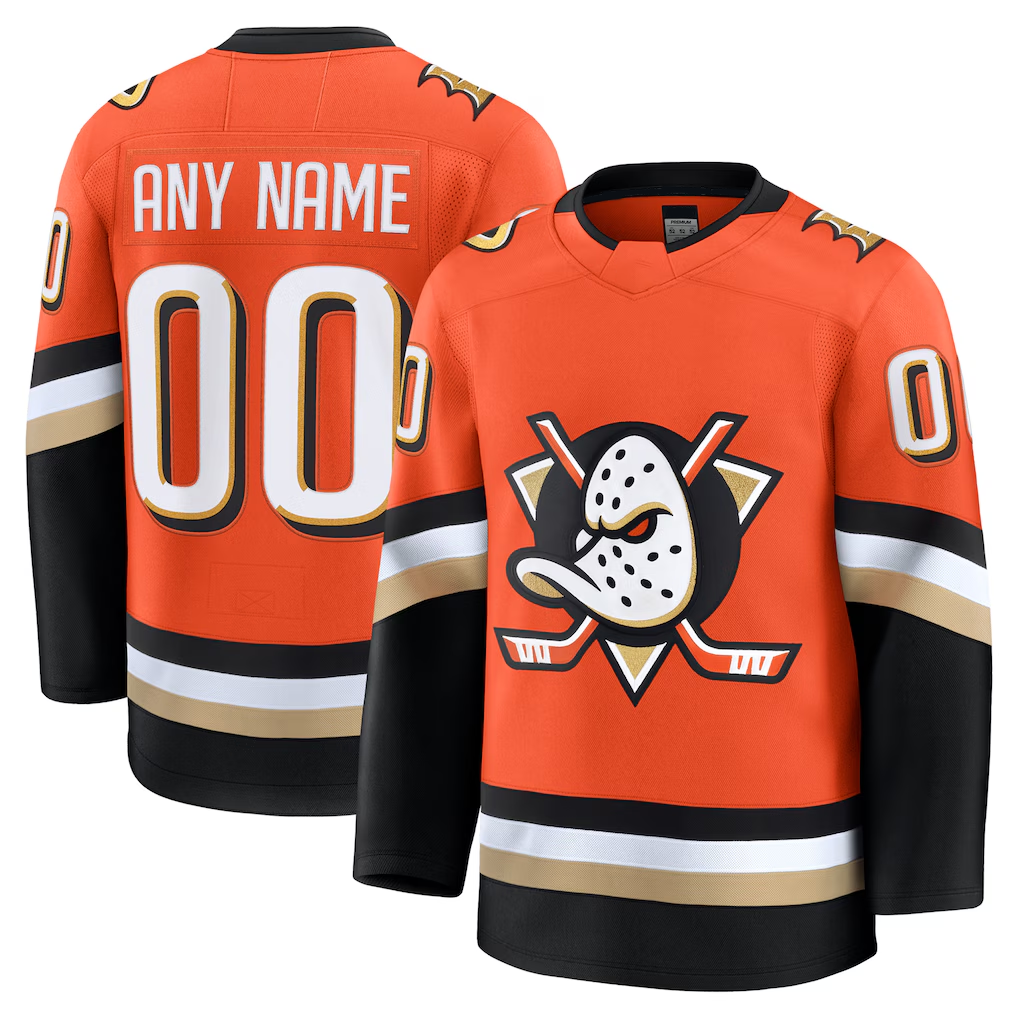 Ndoa Custom A.Ducks Orange Home Authentic Pro Jerseys