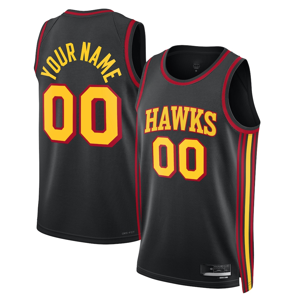 Ndoa Custom A.Hawks Black 2022-23 Swingman Jerseys - Statement Edition