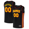 Ndoa Custom A.Hawks Black Fast Break Replica Jerseys - Statement Edition