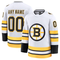 Ndoa Custom B.Bruins White Away Premium Stitched Jerseys