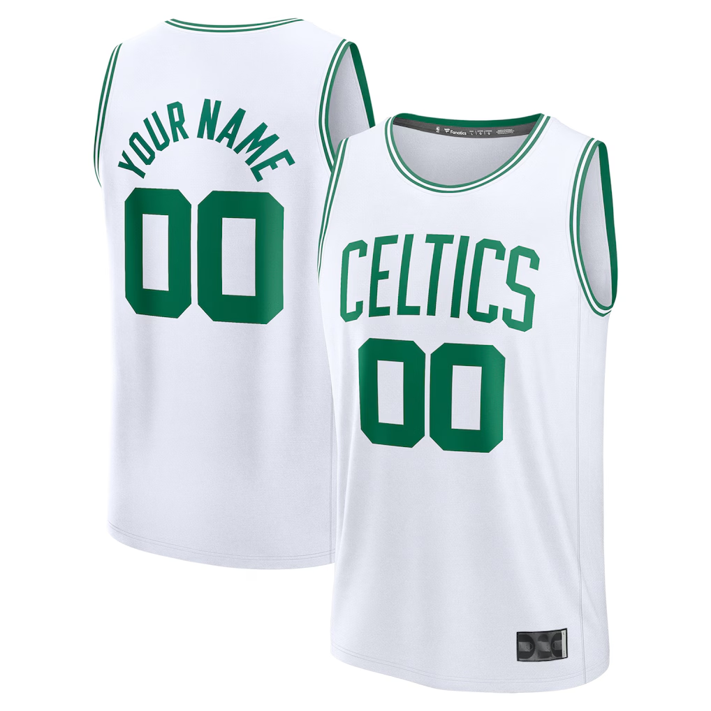 Ndoa Custom B.Celtics White Fast Break Jerseys - Association Edition