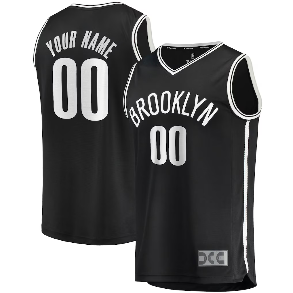 Ndoa Custom B.Nets Black Fast Break Replica Jerseys - Icon Edition