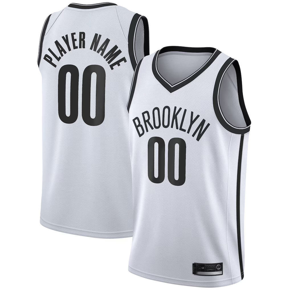 Ndoa Custom B.Nets White 2020-21 Swingman Jerseys - Association Edition