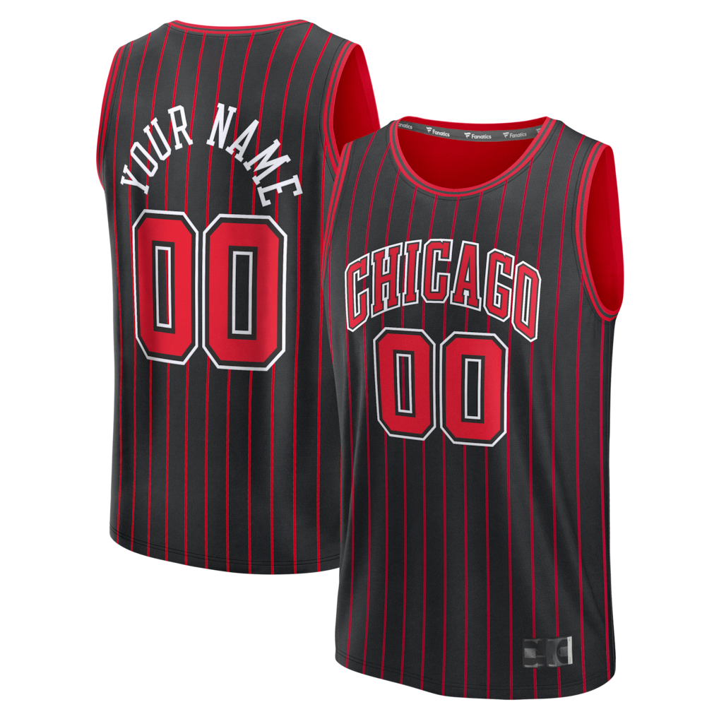 Ndoa Custom Chicago BullsC.Bulls Black Fast Break Jerseys - Icon Edition