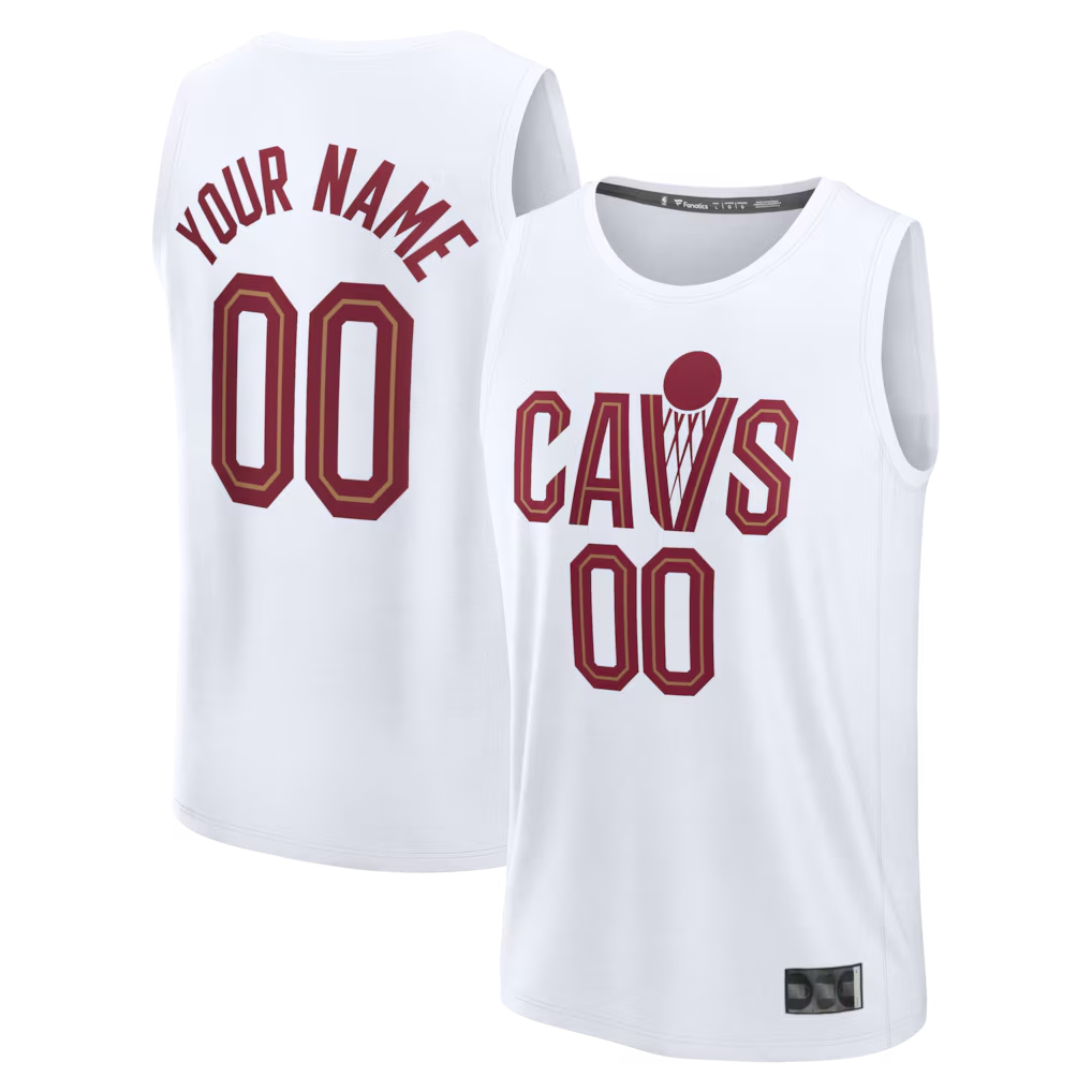 Ndoa Custom C.Cavaliers White Fast Break Jerseys - Icon Edition